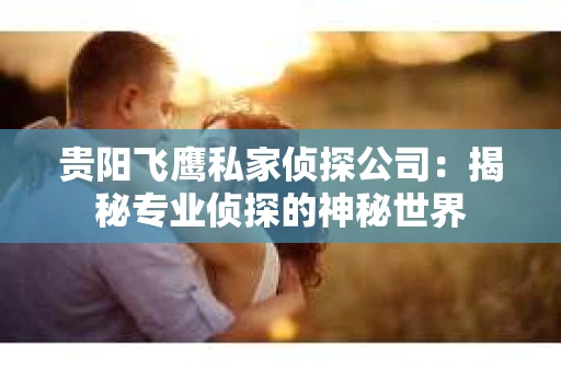 贵阳飞鹰私家侦探公司：揭秘专业侦探的神秘世界