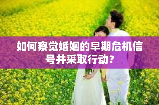 如何察觉婚姻的早期危机信号并采取行动？